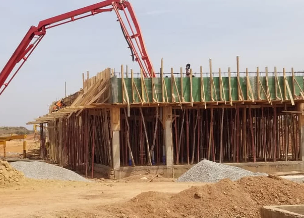 Ouvrage en béton armé en cours de réalisation
